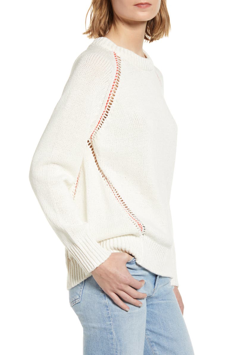 Ninety Percent Contrast Stitch Slouchy Sweater, Alternate, color, 