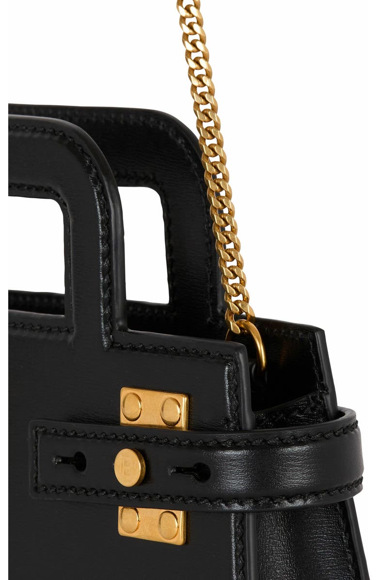 Balmain Small B-Buzz Top Handle Bag In Calfskin, Alternate, color,