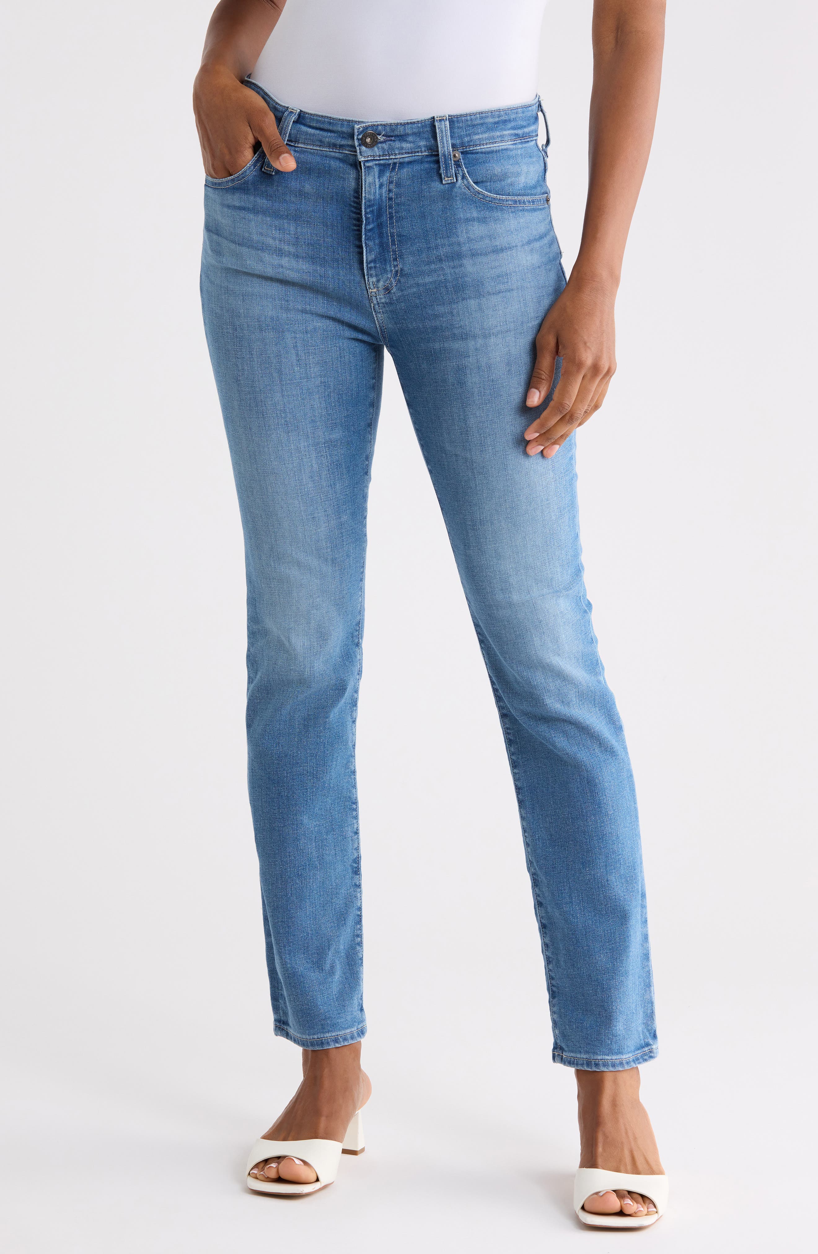 Mari High Waist Straight Leg Jeans