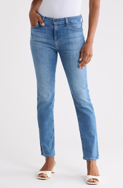 Mari High Waist Straight Leg Jeans