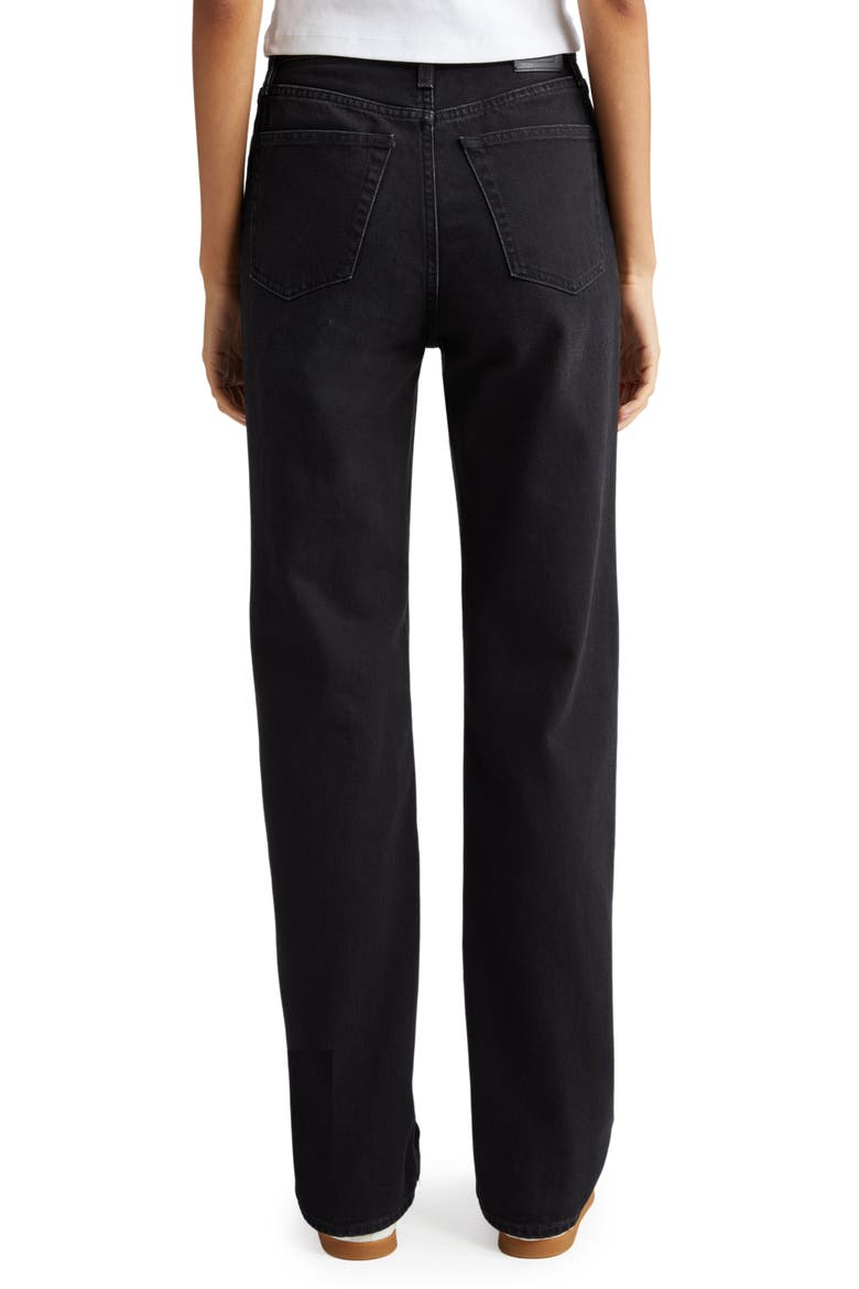 Classic High Waist Rigid Straight Leg Jeans (Nordstrom Exclusive), Alternate, color, FADED BLACK