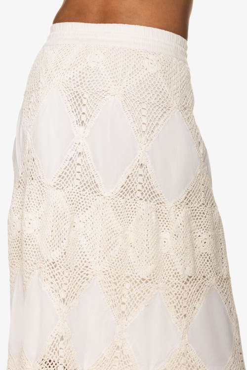 Helen Jon Scallop Crochet Maxi Skirt/bandeau Dress In Ivory