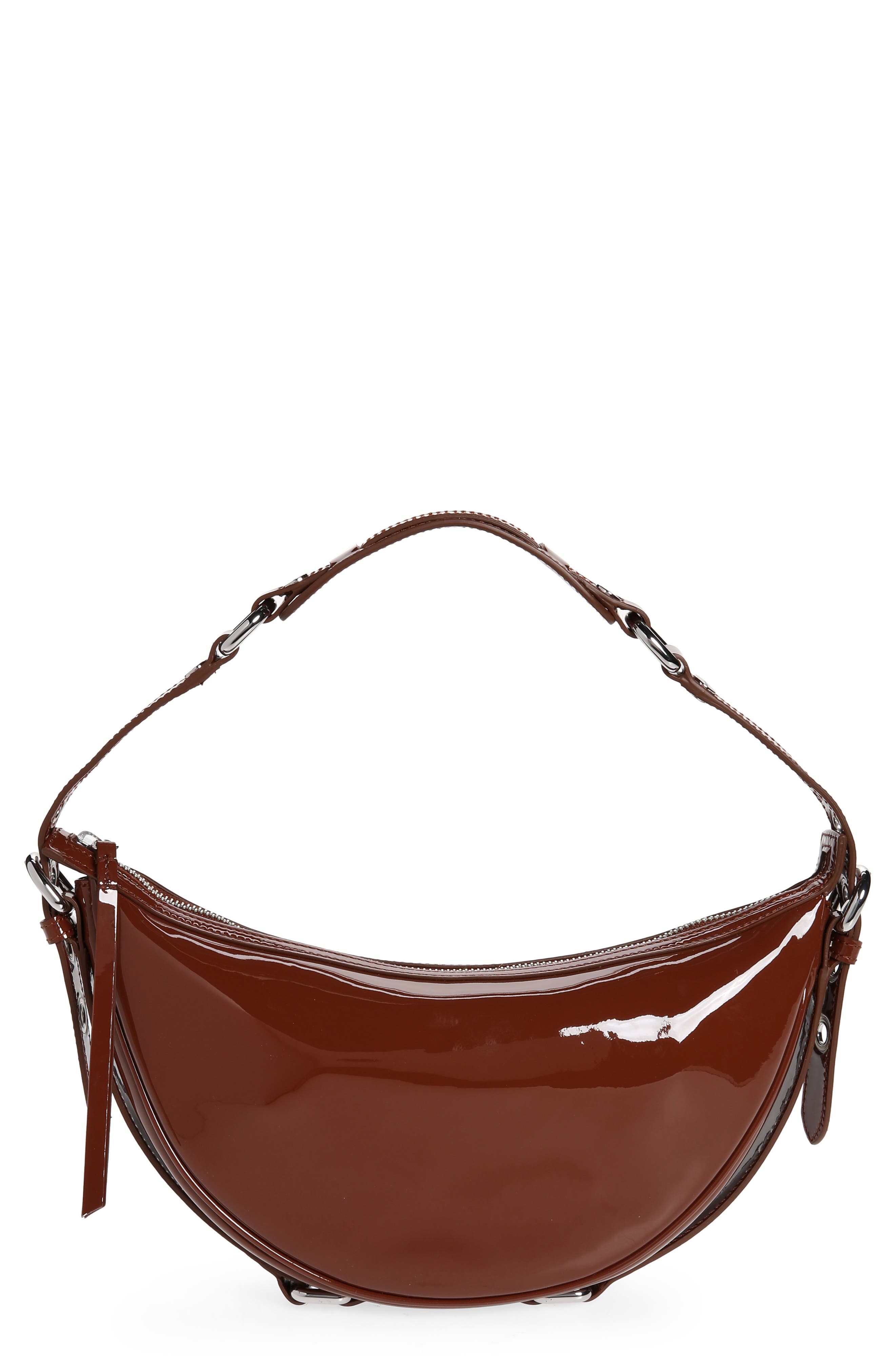 By Far Gib Patent Leather Shoulder Bag, Main, color, 