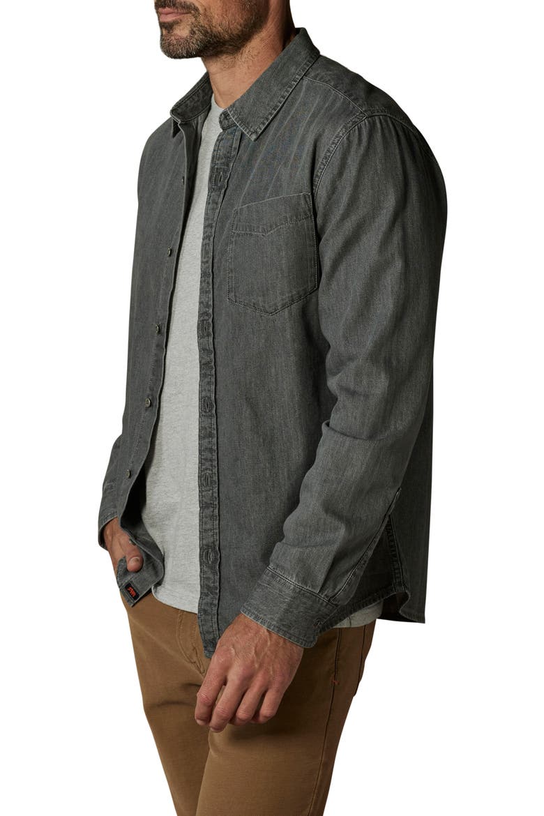 Denim Button-Up Shirt, Alternate, color, GREY WASH