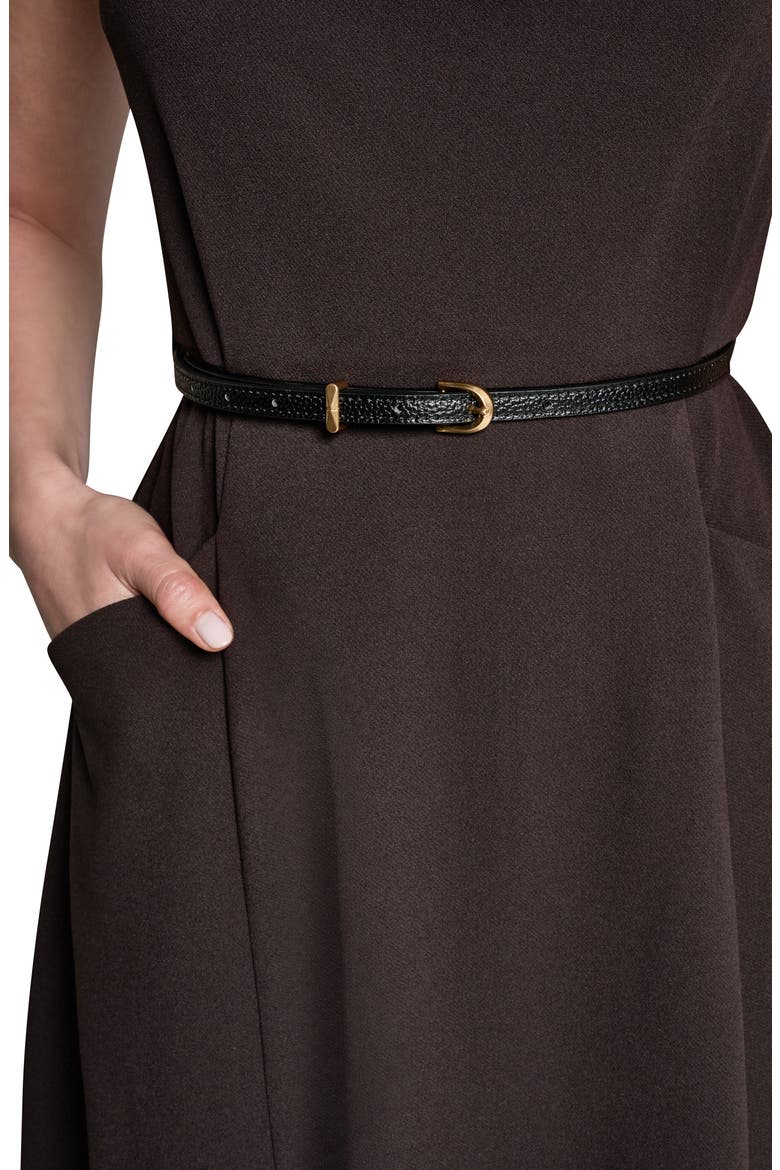 Belted Draped Asymmetric Dress, Alternate, color, ESPRESSO