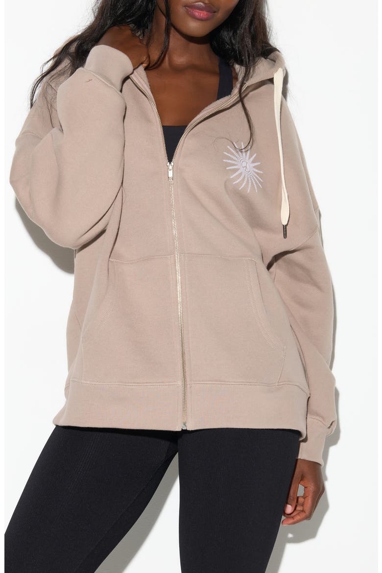 Emit Peace Boyfriend Zip Hoodie, Main, color, MOON ROCK