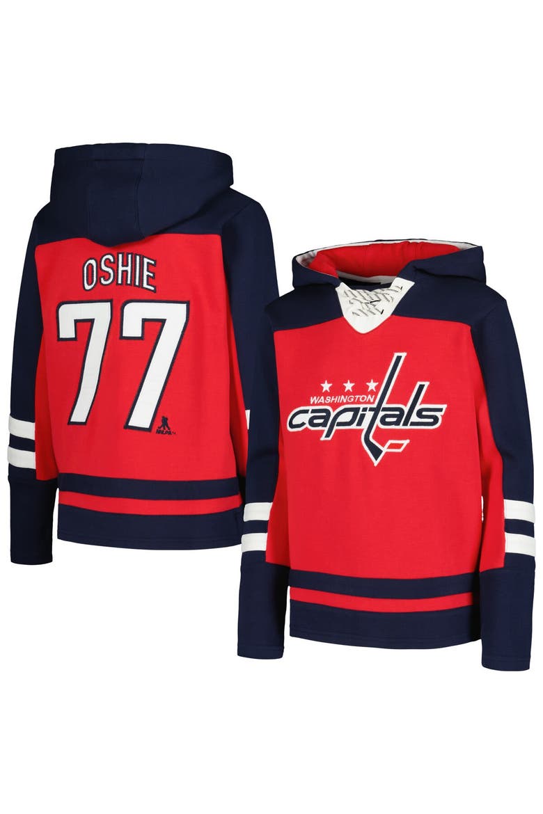 Youth TJ Oshie Red Washington Capitals Ageless Must-Have V-Neck Name & Number Pullover Hoodie, Main, color, Red