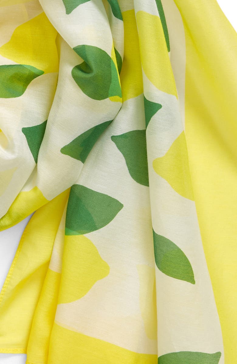 Kate Spade New York lemon toss oblong cotton & silk scarf, Alternate, color,