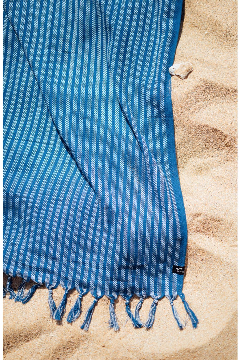 Koko Striped Turkish Cotton Towel, Alternate, color, NAVY