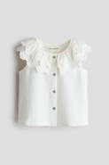H&M Tiered-collar Cotton Blouse