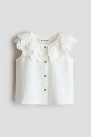H&M Tiered-collar Cotton Blouse