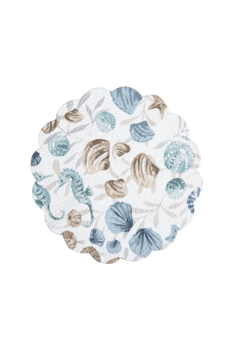 Coastal Shells Placemat Collection Sets of 6, Alternate, color, Blue