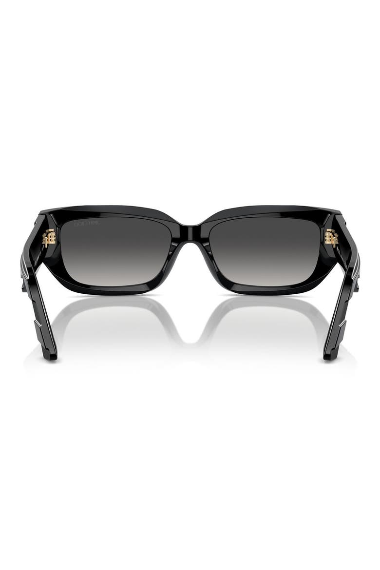 55mm Rectangle Sunglasses, Alternate, color, BLACK