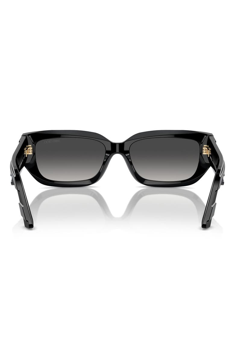 Jimmy Choo 55mm Rectangle Sunglasses, Alternate, color, Black
