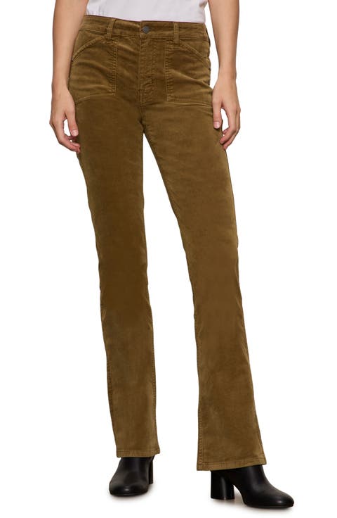 High Waist Bootcut Velveteen Pants (Regular & Petite)