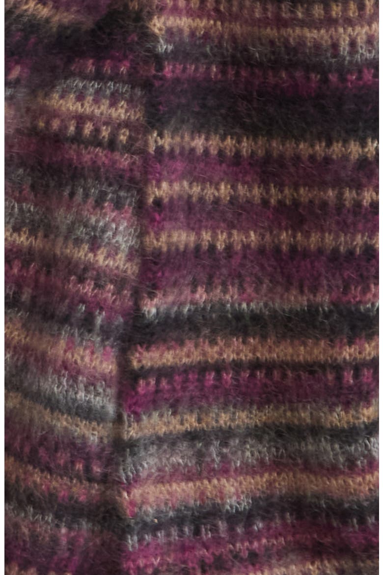 Mouna Stripe Jacquard Mohair & Wool Blend Scarf, Alternate, color, PLUM 86PM
