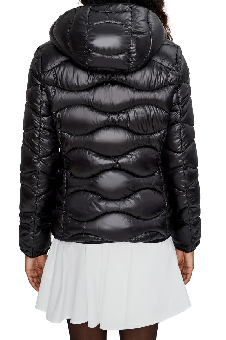 Packable Quilted Hooded Jacket, Alternate, color, BLACK