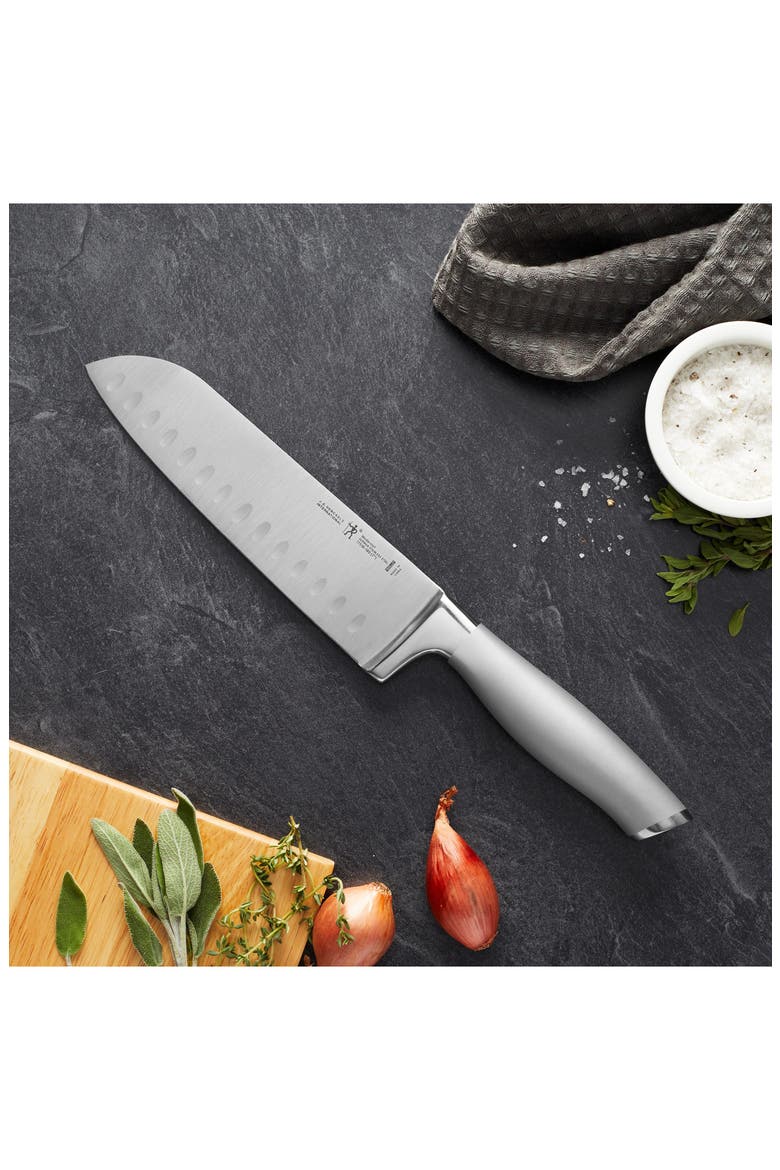 Modernist 7-Inch Hallow Edge Santoku Knife, Alternate, color, SILVER