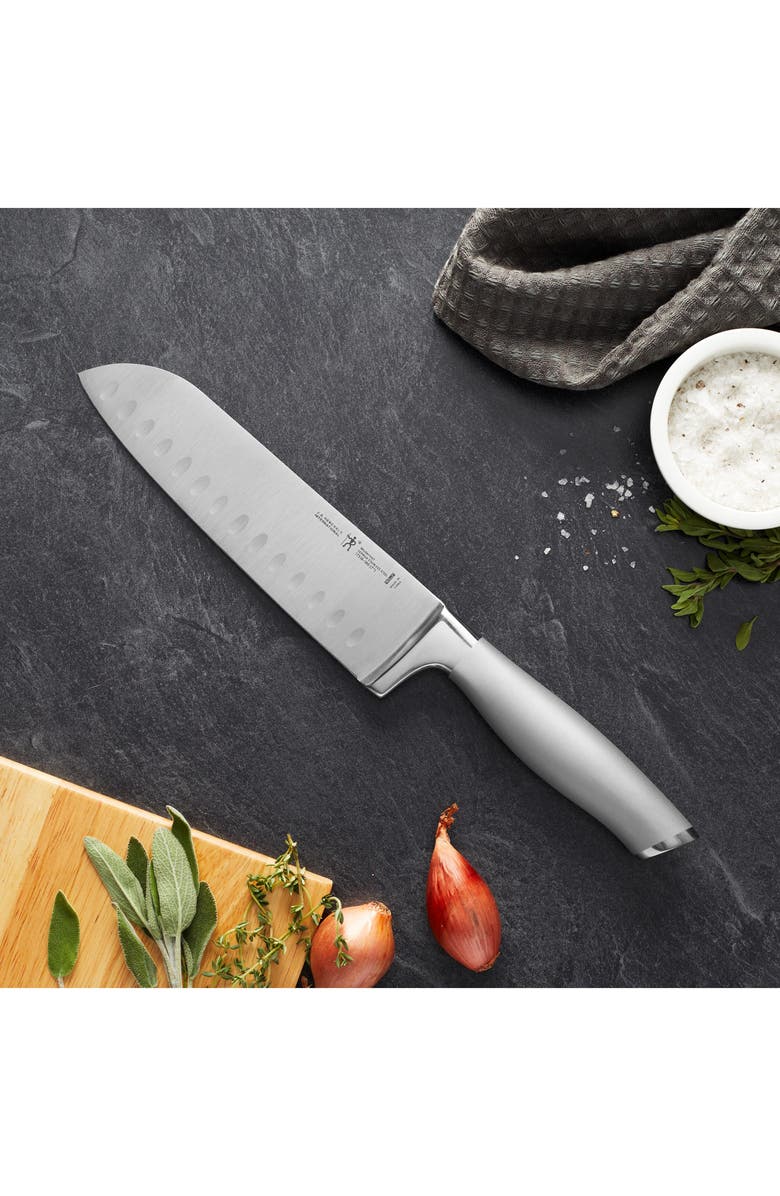 HENCKELS CUTLERY Modernist 7-Inch Hallow Edge Santoku Knife, Alternate, color, Silver