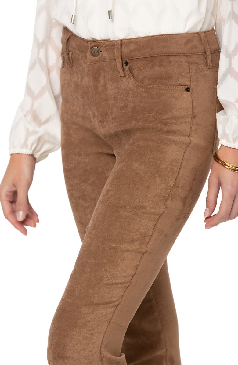 NYDJ Alina Split Hem Faux Suede Ankle Skinny Jeans, Alternate, color, 