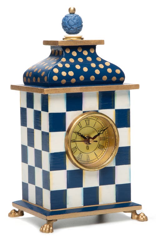 Mackenzie-childs Mackenzie Childs Sterling Check Wood Desk Clock