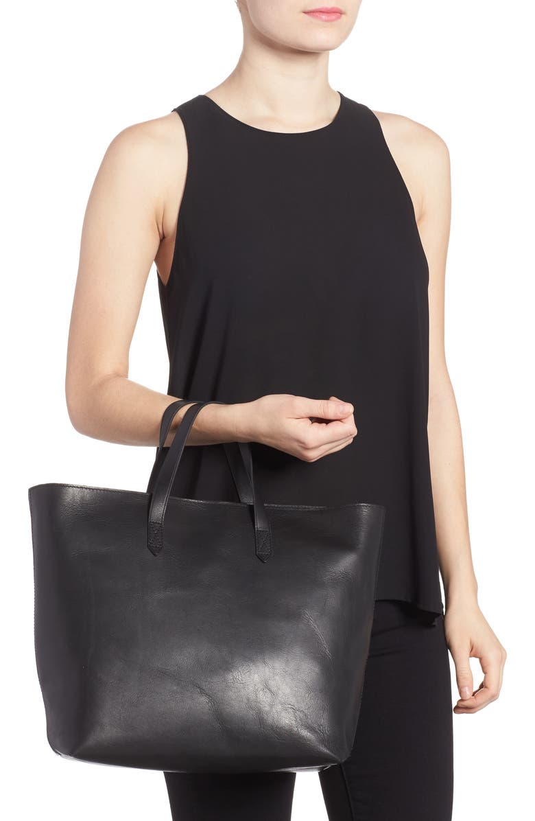 Madewell Zip Top Transport Leather Carryall, Alternate, color,