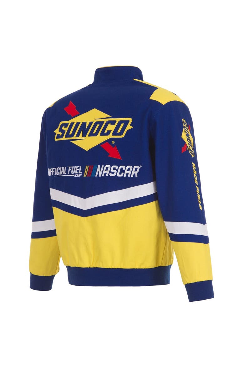 Men's JH Design  Royal/Yellow NASCAR Sunoco Full-Snap Twill Uniform Jacket, Alternate, color, Royal