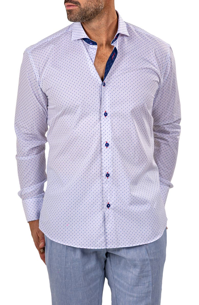 Maceoo Eins Marthy Contemporary Fit Cotton Button-Up Shirt, Alternate, color, 