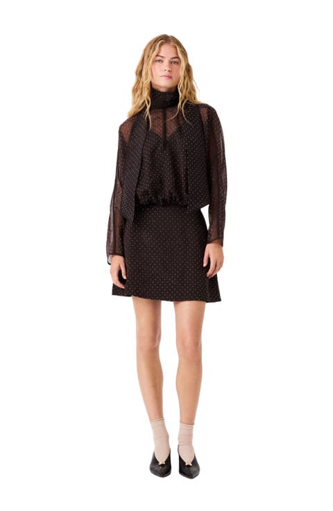 Short Rhinestone Tie-neck Dress