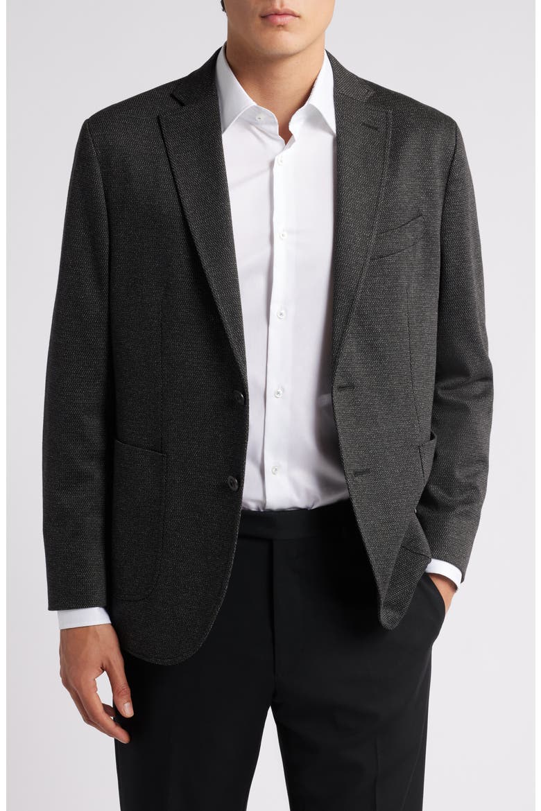 Alfi Textured Knit Sport Coat, Main, color, CHARCOAL