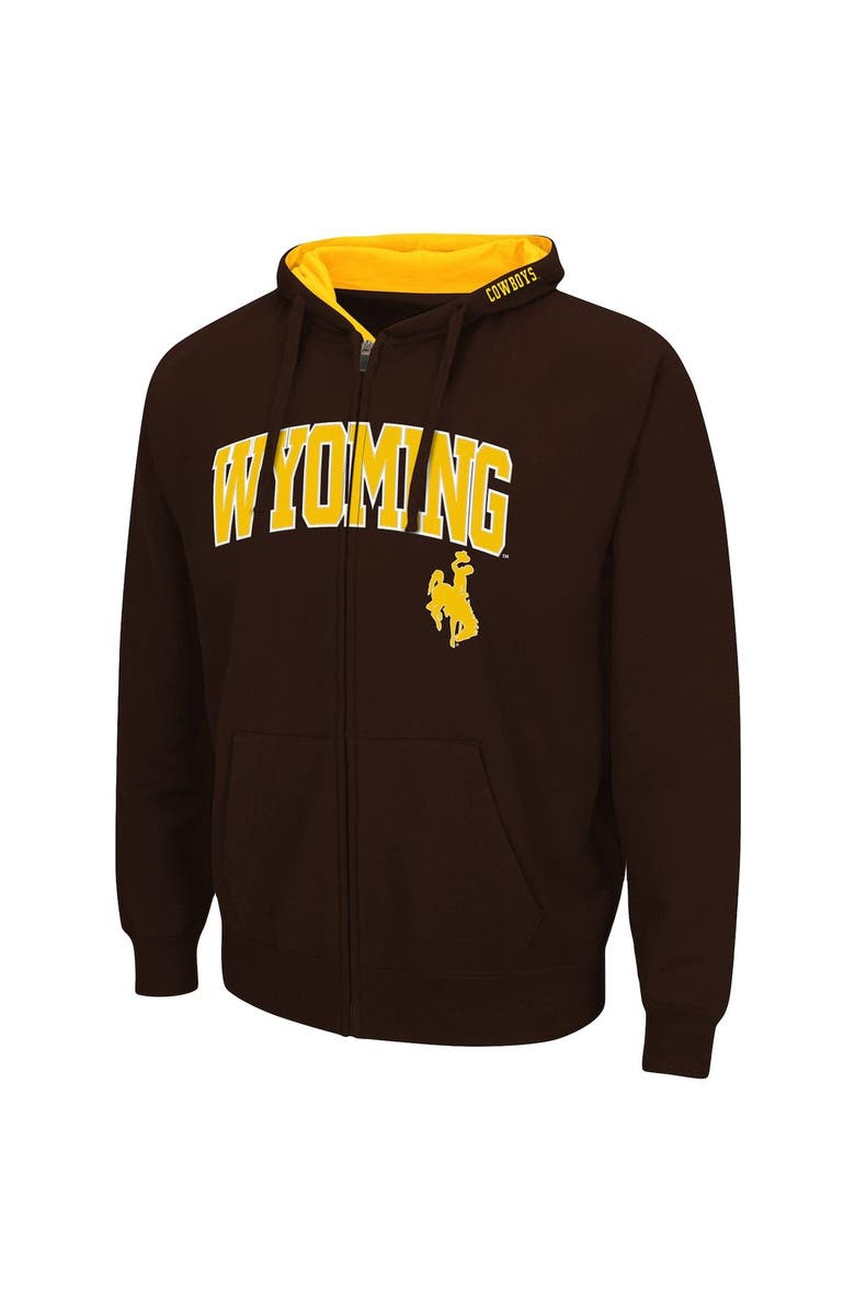 COLOSSEUM Men's Colosseum Brown Wyoming Cowboys Arch & Logo 3.0 Full-Zip Hoodie, Alternate, color, Brown