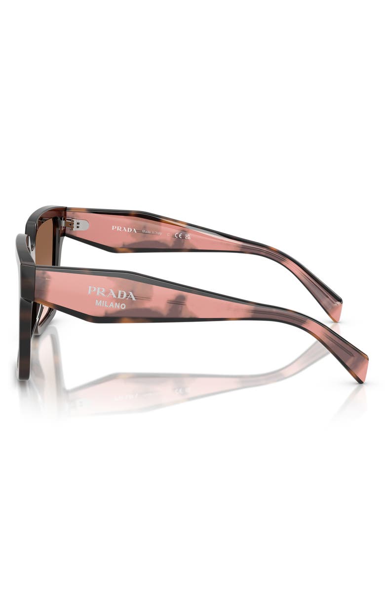 Prada 57mm Square Sunglasses, Alternate, color, Brown Gradient