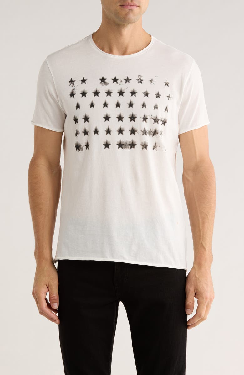 John Varvatos Stars Raw Edge Graphic T-Shirt, Main, color, Salt