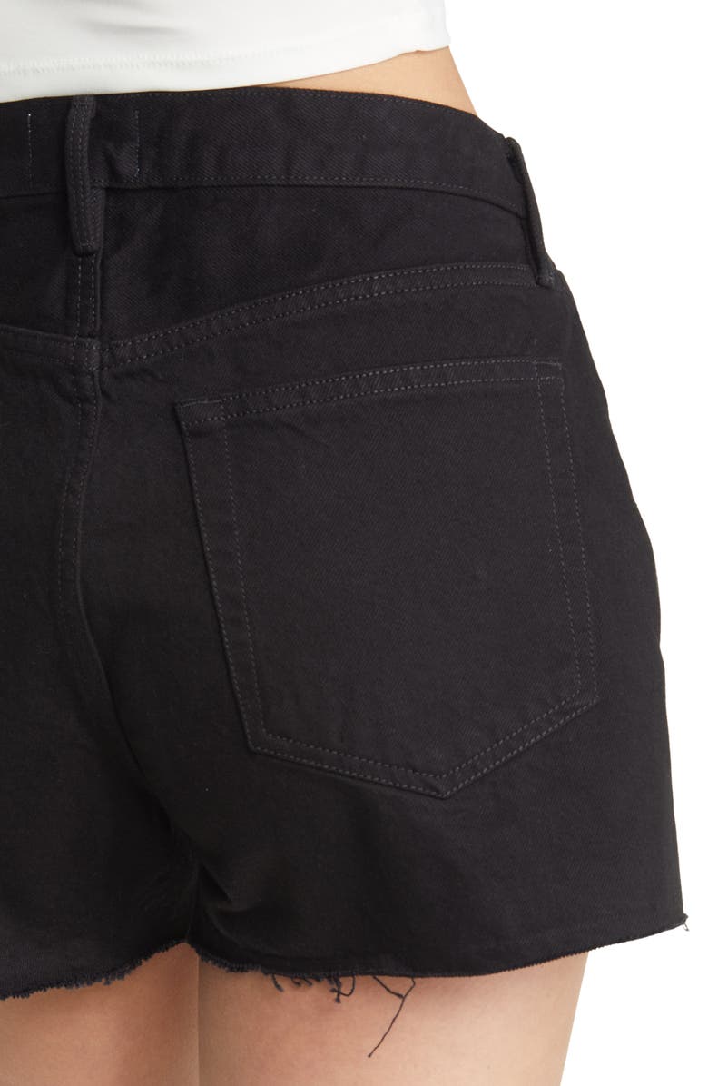 FRAME Le Brigette High Waist Raw Edge Denim Shorts, Alternate, color,