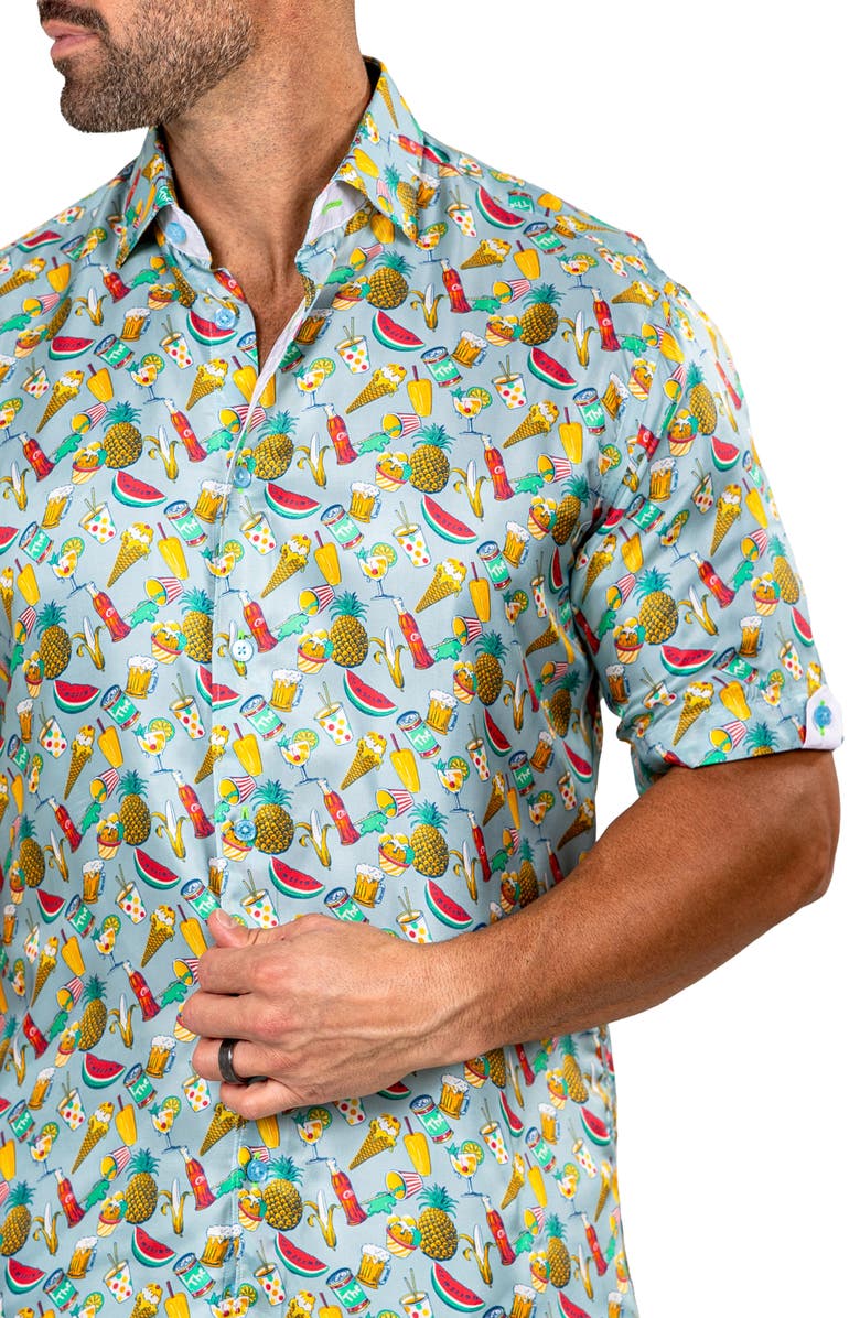 Maceoo Galileo Marthy Short Sleeve Button-Up Shirt, Alternate, color,