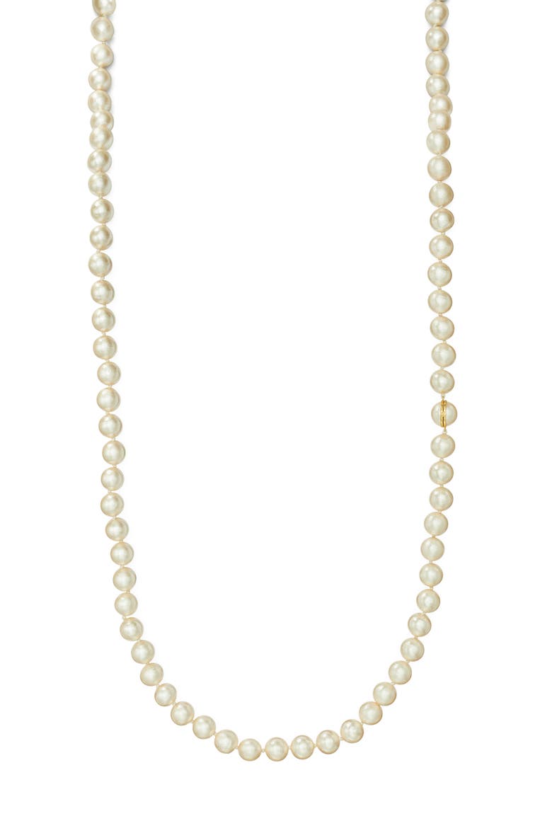 Imitation Pearl Convertible Necklace, Main, color, ROLLED GOLD/CREAM