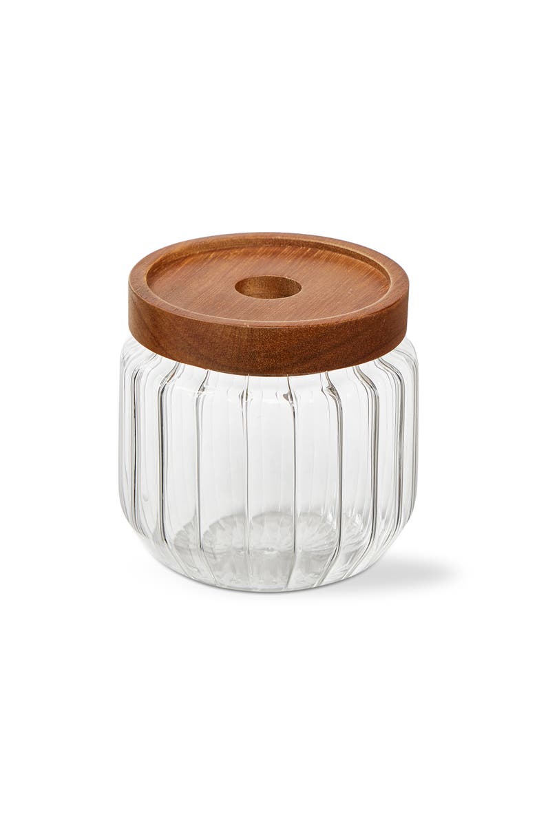 tag Ribbed Glass Canister Small Clear Glass Everyday, Main, color, Clear