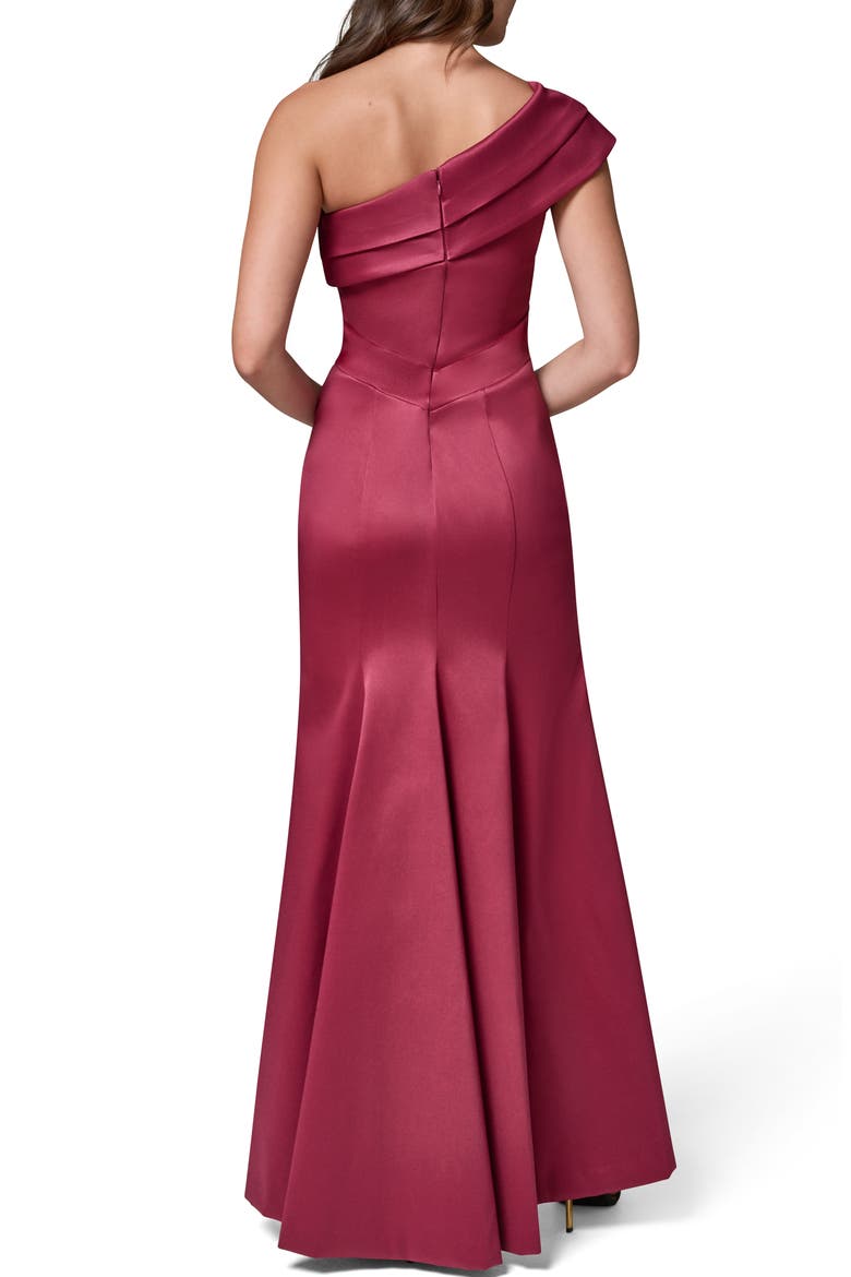 Seamed One Shoulder Gown, Alternate, color, SANGRIA