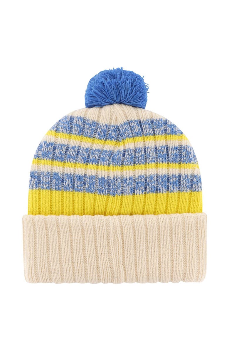 '47 Men's '47 Natural Los Angeles Rams Tavern Cuffed Knit Hat with Pom, Alternate, color, Cream