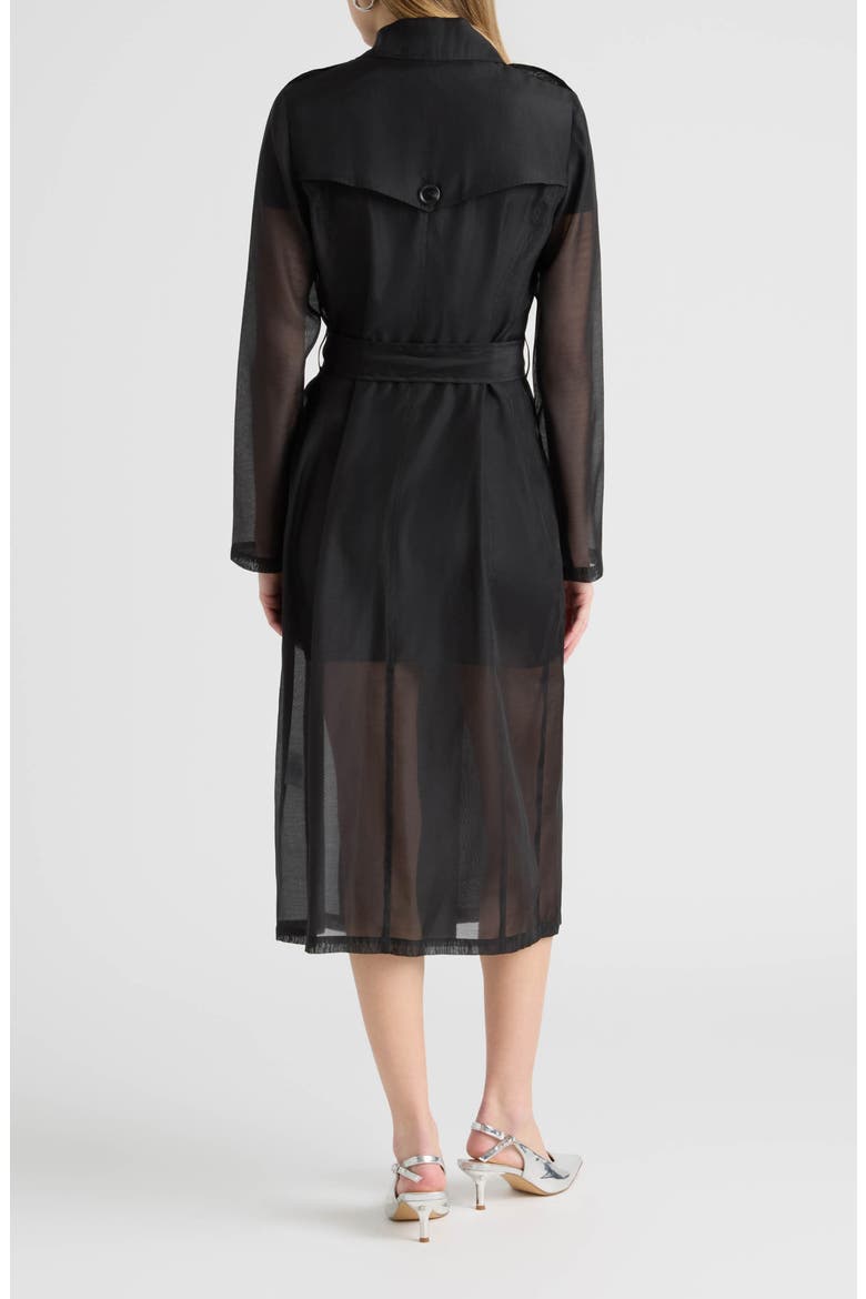 Sheer Trench Coat, Alternate, color, BLACK