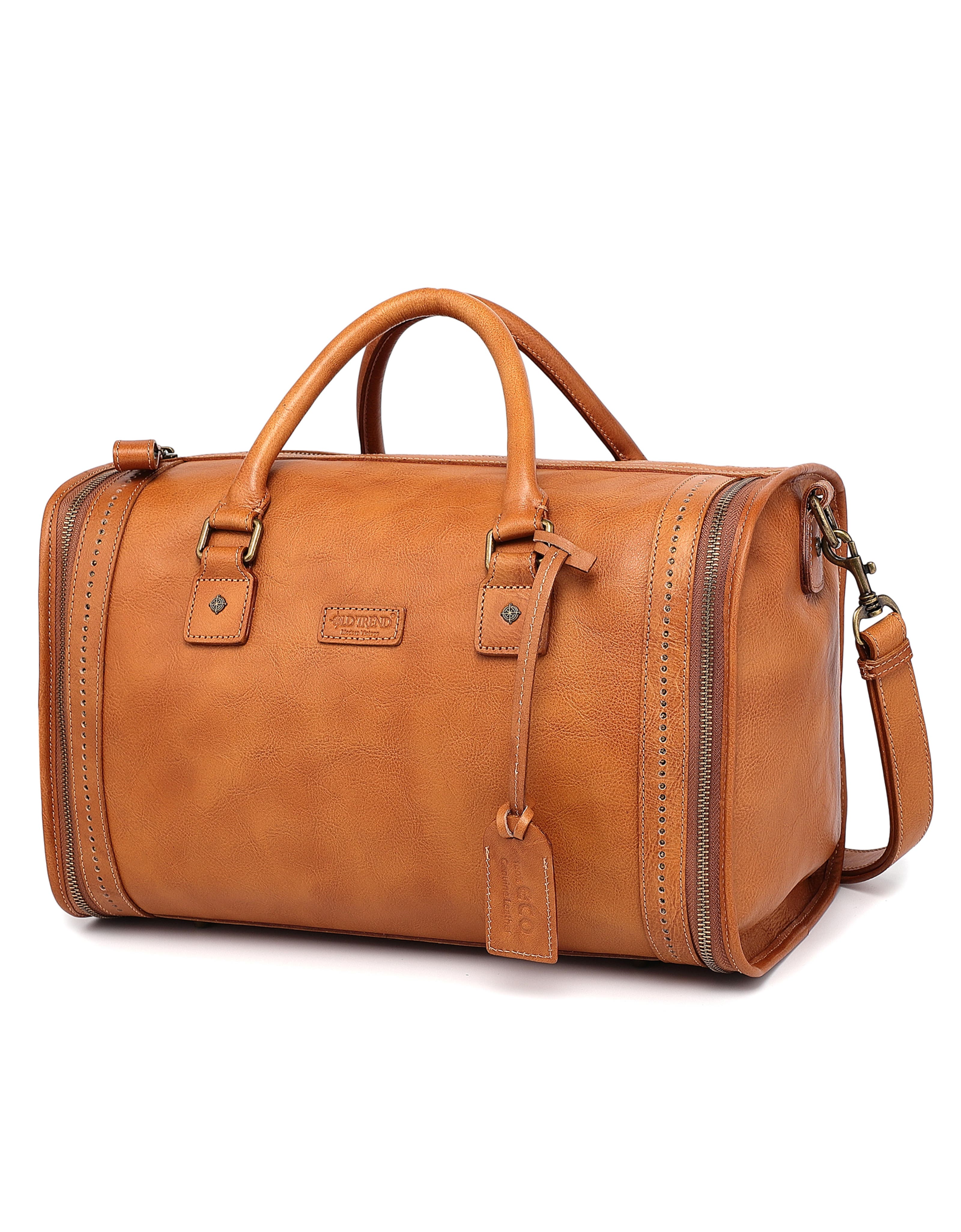 Nomad Genuine Leather Spacious Overnight Weekender, Alternate, color, Chestnut