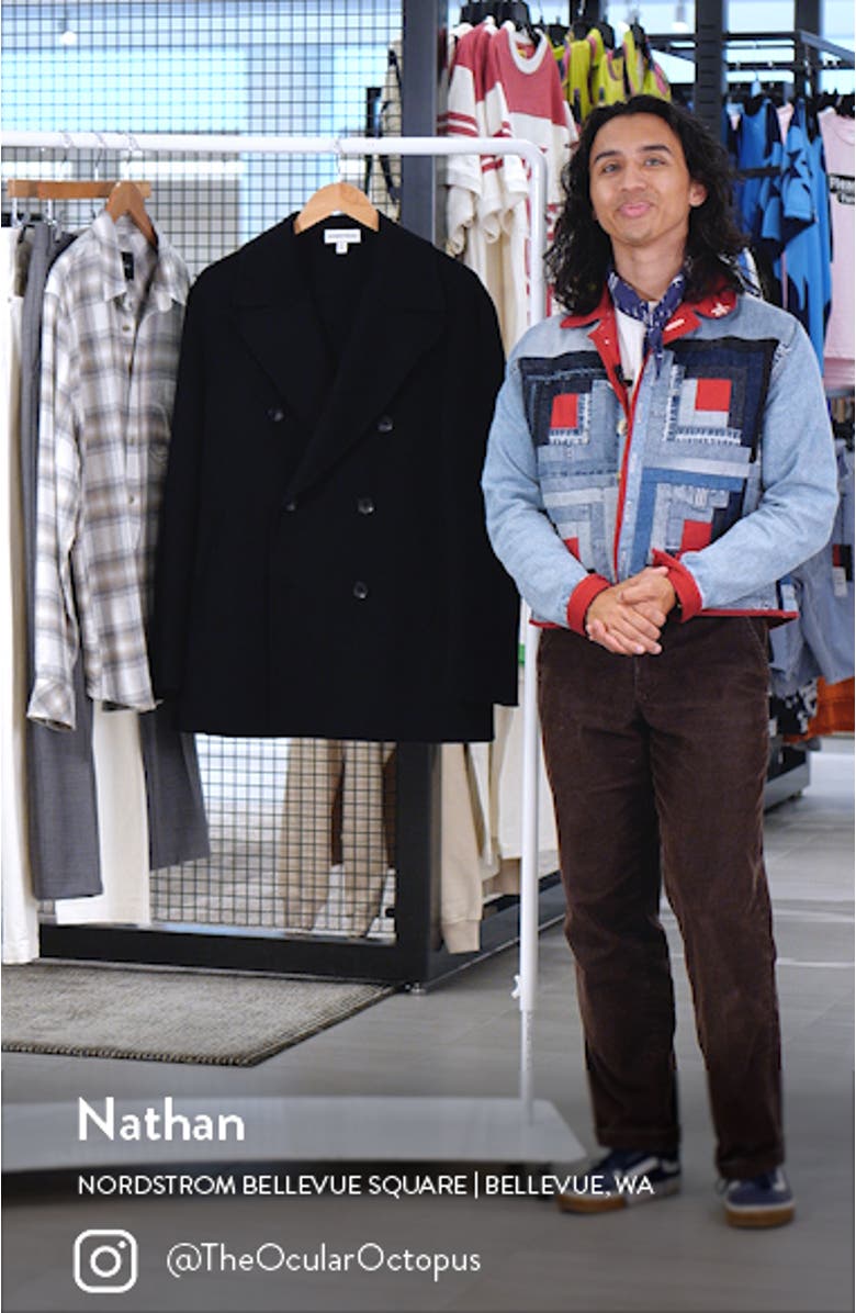 Double Breasted Wool Blend Peacoat, sales video thumbnail