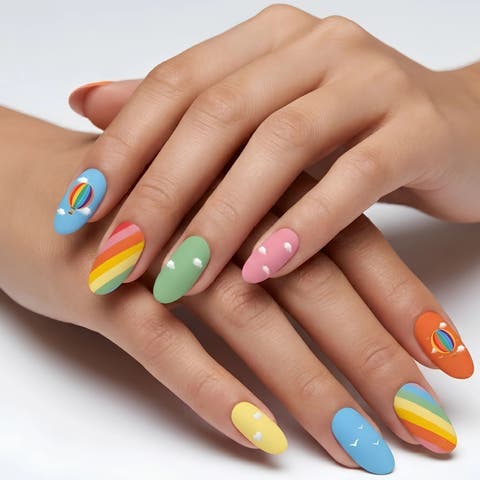 2-Pack Nail Polish Strips Rainbow Daydream Set - 32ct