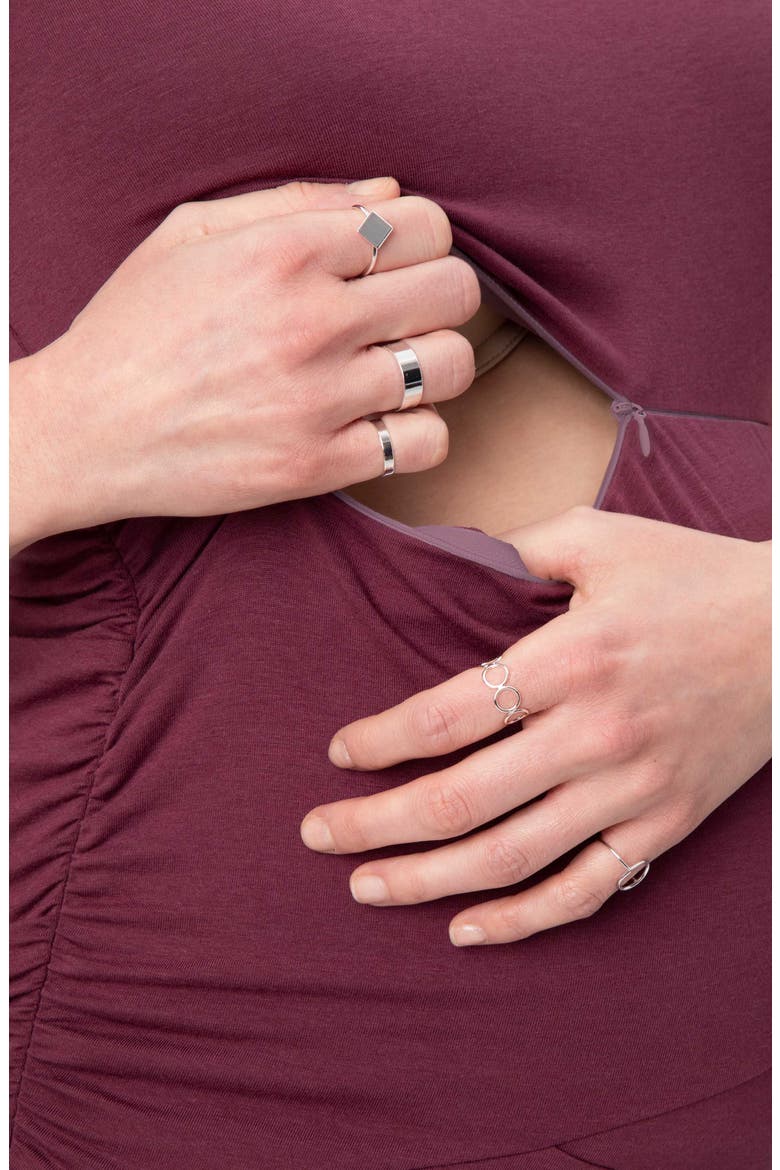 Gramercy Maternity/Nursing Top, Alternate, color, WINE