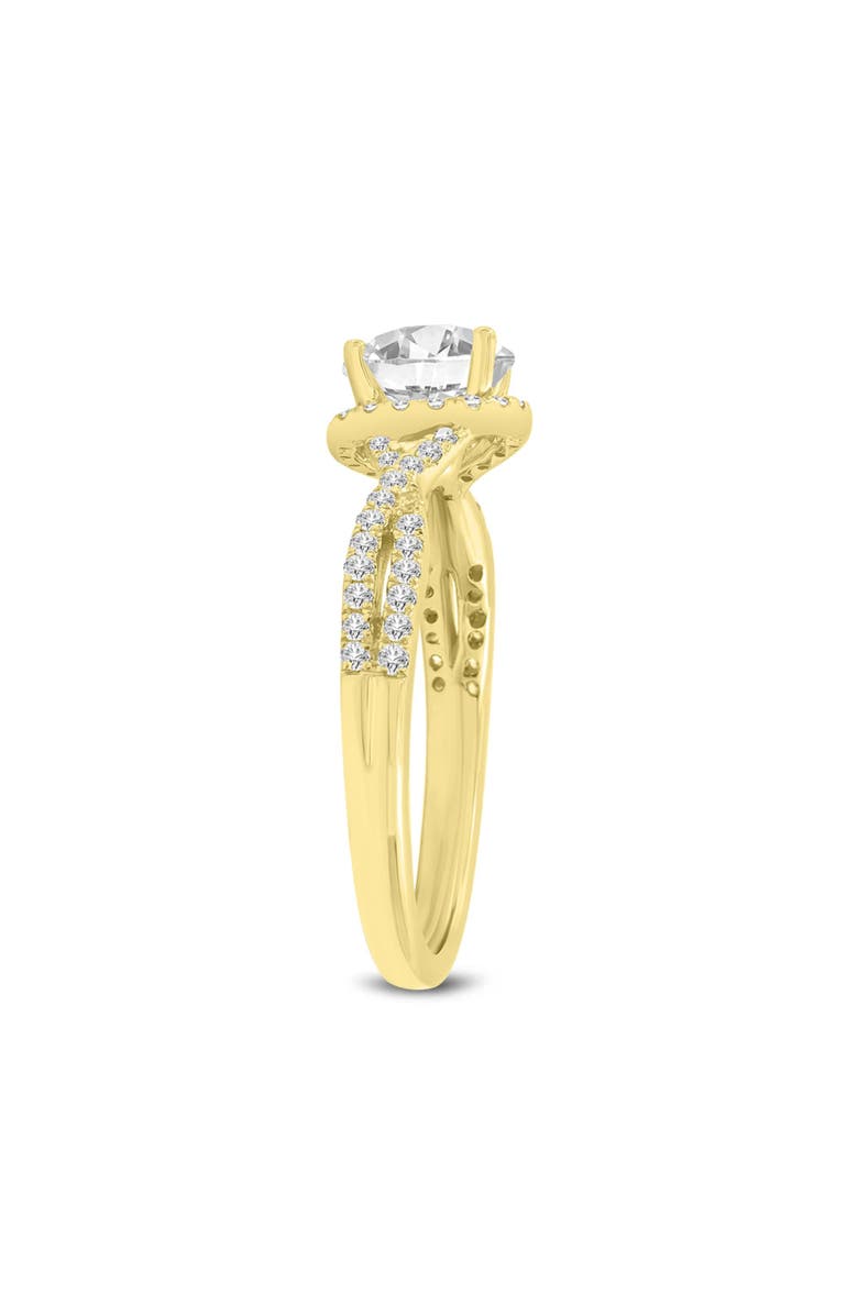 LuvMyJewelry Bijou 14K Yellow Gold Round Cut Lab Grown Diamond Halo Engagement Ring - 2.25 Ct, Alternate, color, 14K Yellow Gold
