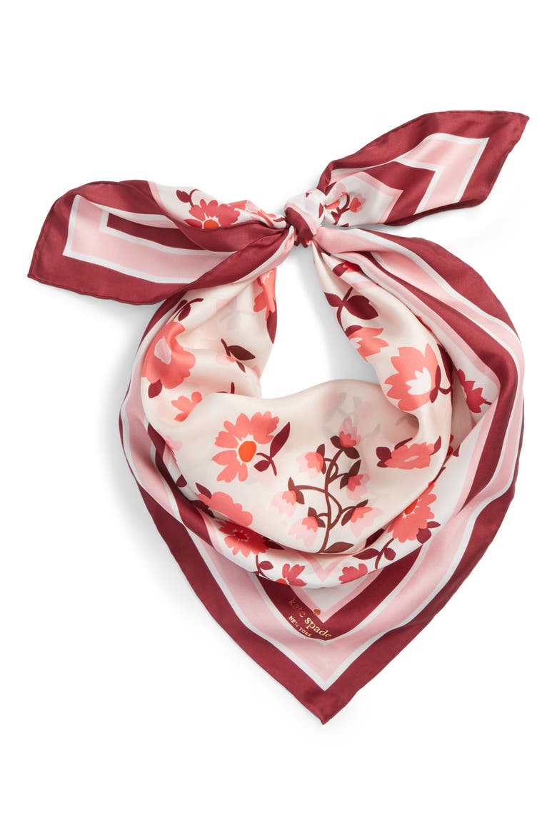 daisy silk scarf, Alternate, color, PINK SAND