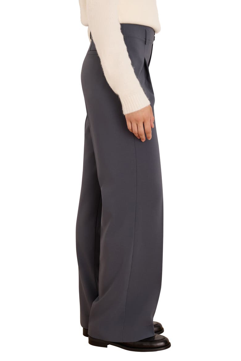 Tremont Pleated Wide Leg Pull-On Pants, Alternate, color, SLATE