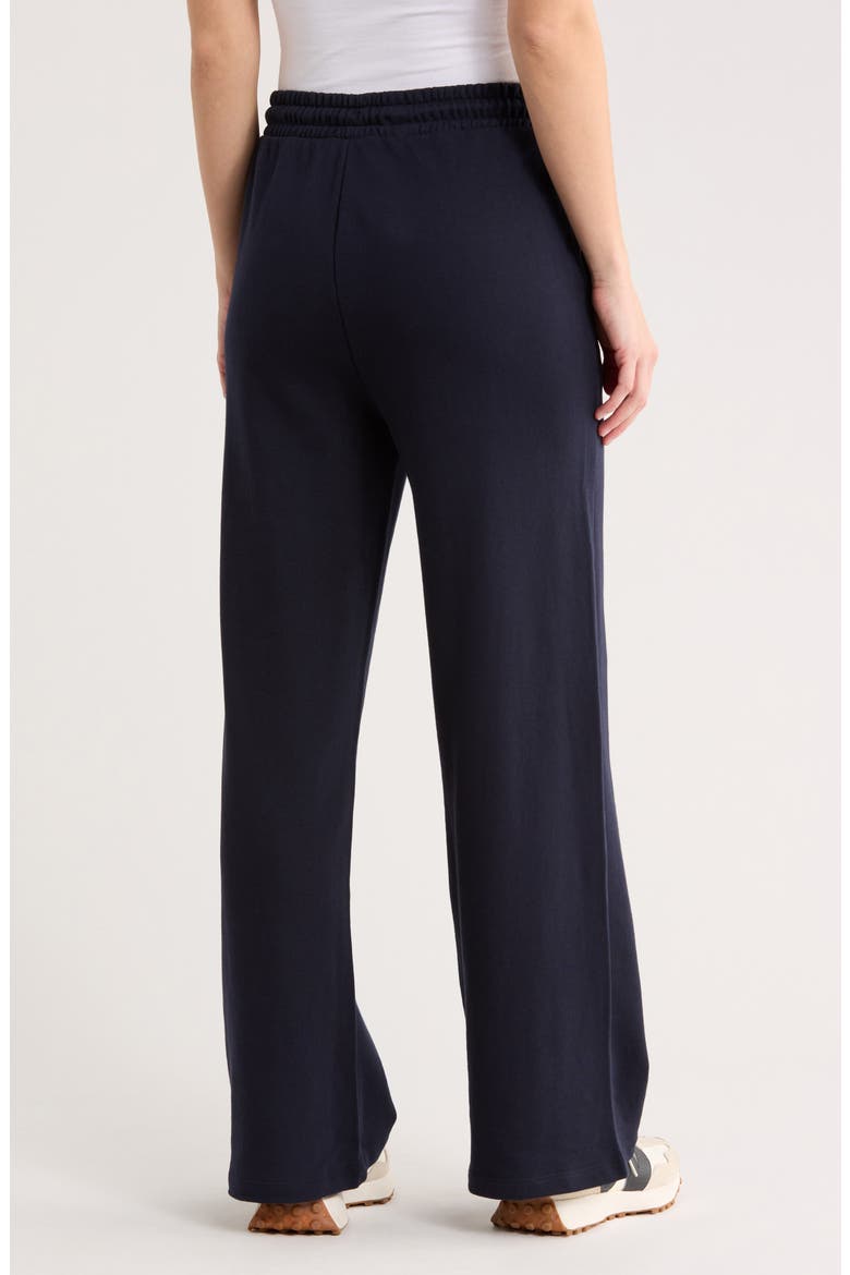 French Terry Wide Leg Pants, Alternate, color, NIGHT SKY/ BRIGHT WHITE