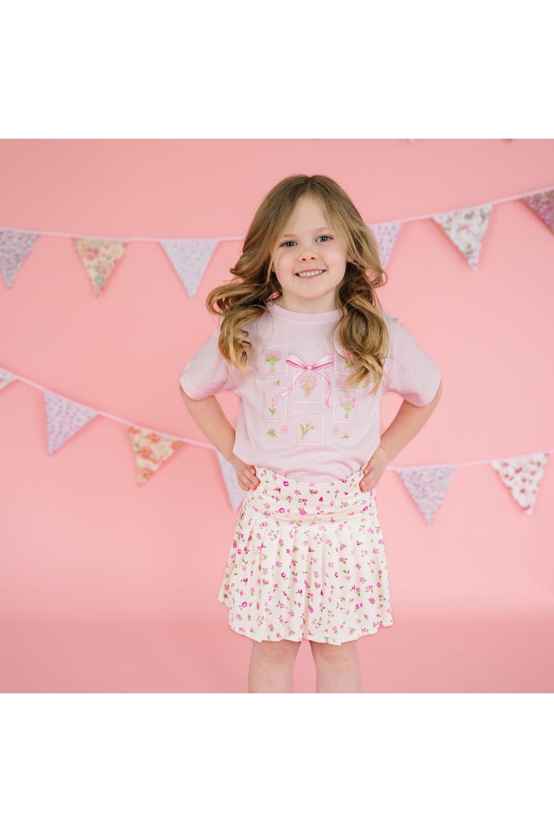 Bouquet Bow Short Sleeve T-Shirt, Alternate, color, Ballet Pink