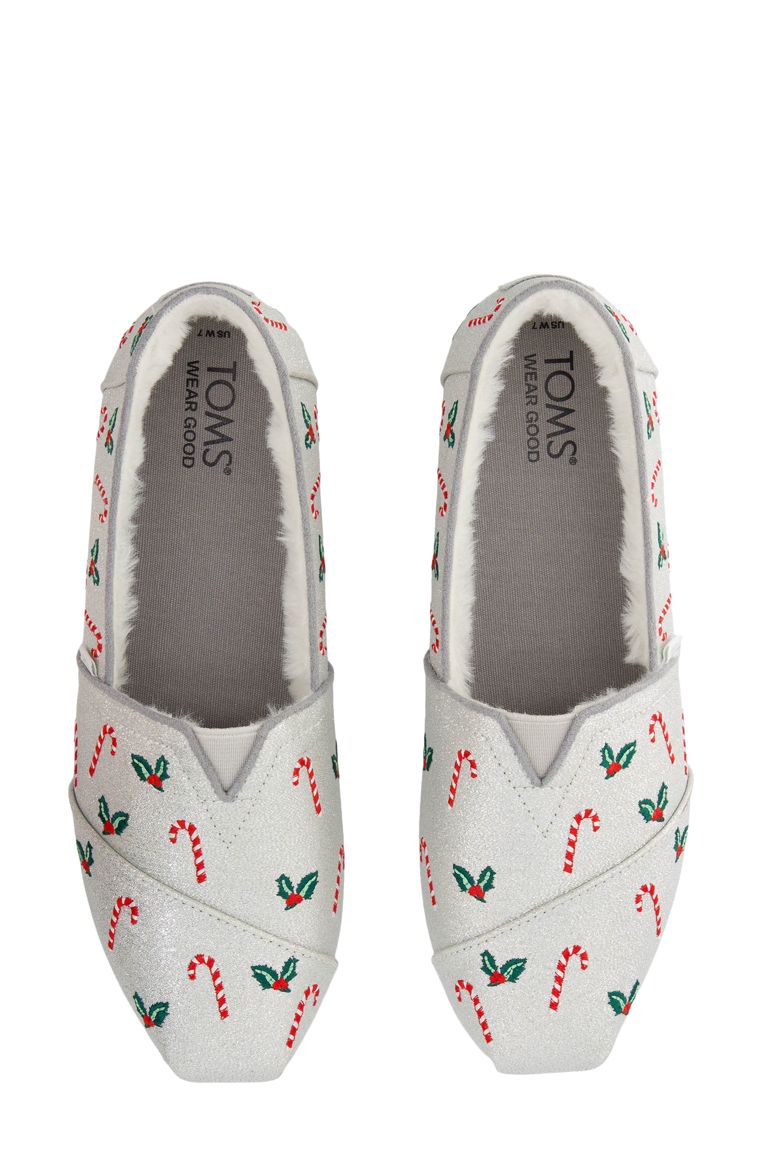 Alpargata Candy Cane Slip-On, Alternate, color, SILVER